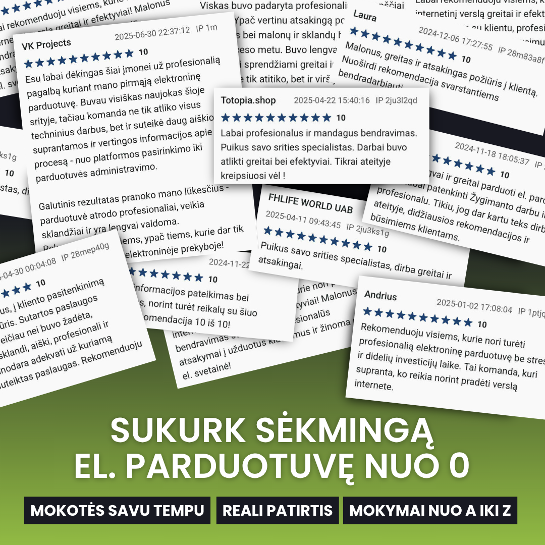 Shopify el. parduotuvių kūrimo mokymai BY ŽYGIMANTAS BEREIŠA