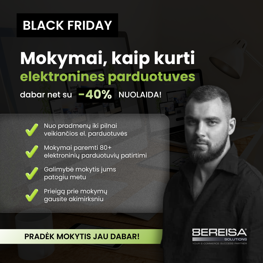 SHOPIFY EL. PARDUOTUVIŲ KŪRIMO MOKYMAI BY BEREISA SOLUTIONS